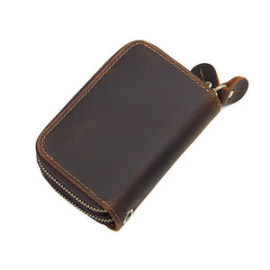 YAAGLE Unisex Crazy Horse Leather Mini Wallet YG8185 - YAAGLE.com