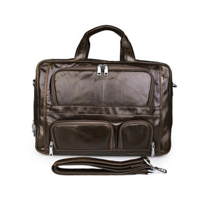 YAAGLE Bright Real Leather Men's Briefcase Laptop Business Bag YG7289 - YAAGLE.com