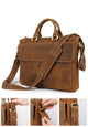 YAAGLE Men's Vintage Crazy Horse Leather Zipper Business Handbag YG7113 - YAAGLE.com