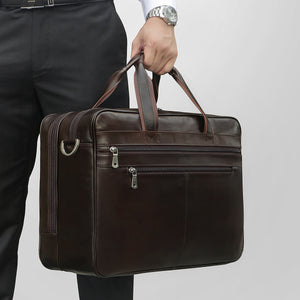 YAAGLE Men's Genuine Cowhide Briefcase Travel Business Handbag YG7319 - YAAGLE.com