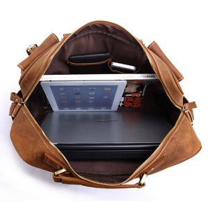 YAAGLE Multi-pockets Real Leather Hand Briefcase for Men YG7028 - YAAGLE.com