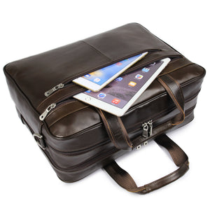 YAAGLE Men's Genuine Cowhide Briefcase Travel Business Handbag YG7319 - YAAGLE.com