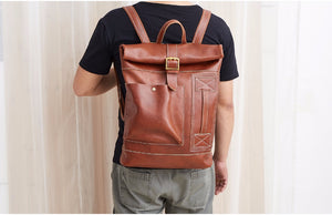 Men‘s Fashion Genuine Leather Travel Backpack Business Bag YG6396 - YAAGLE.com