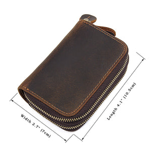 YAAGLE Unisex Crazy Horse Leather Mini Wallet YG8185 - YAAGLE.com