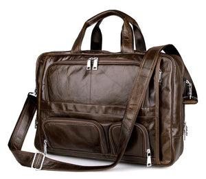 YAAGLE Bright Real Leather Men's Briefcase Laptop Business Bag YG7289 - YAAGLE.com