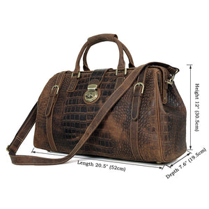 YAAGLE Crazy Horse Leather Crack Pattern Top-handle Bag YG7281 - YAAGLE.com