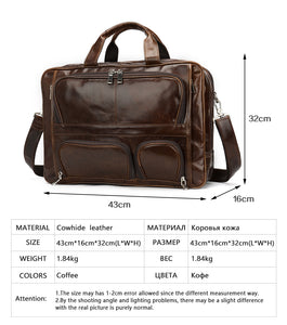 YAAGLE Bright Real Leather Men's Briefcase Laptop Business Bag YG7289 - YAAGLE.com