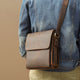 YAAGLE Men's Vintage Crazy Horse Leather Flap Messenger Bag YG7055 - YAAGLE.com