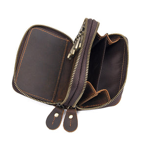 YAAGLE Unisex Crazy Horse Leather Mini Wallet YG8185 - YAAGLE.com