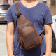 Vintage Full Grain Leather Small Sling Backpack Crossbody Summer Bag YG3722 - YAAGLE.com