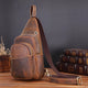 Vintage Full Grain Leather Small Sling Backpack Crossbody Summer Bag YG3722 - YAAGLE.com