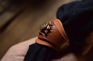 Vintage Leather Scarf Buckle Scarf Ring YG1171 - YAAGLE.com