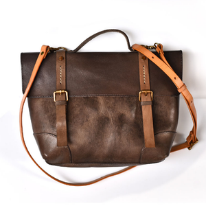 YAAGLE Women Vintage Tanned Leather Messenger Flap Handbag YG297 (big) - YAAGLE.com