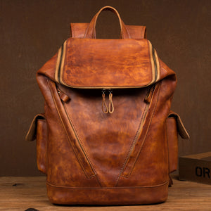Vintage Handmade Leather Backpack YG1166 - YAAGLE.com