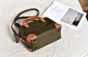 YAAGLE Women Soft Real Leather Contrast Color Top-Handle Shell Bag YG1781020 - YAAGLE.com