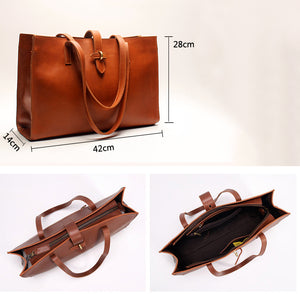 YAAGLE Women Vintage Crazy Horse Leather Handbag Tote YG3781 - YAAGLE.com