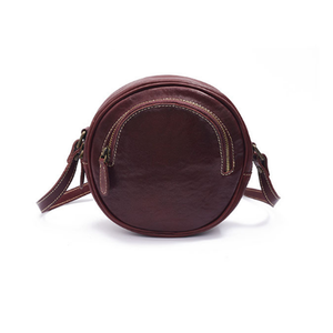 YAAGLE Women Personalized Tanned Leather Round Shoulder Bags YG7120 - YAAGLE.com