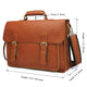 YAAGLE Men's Genuine Leather Business Briefcase Flap Handbag YG7205B - YAAGLE.com