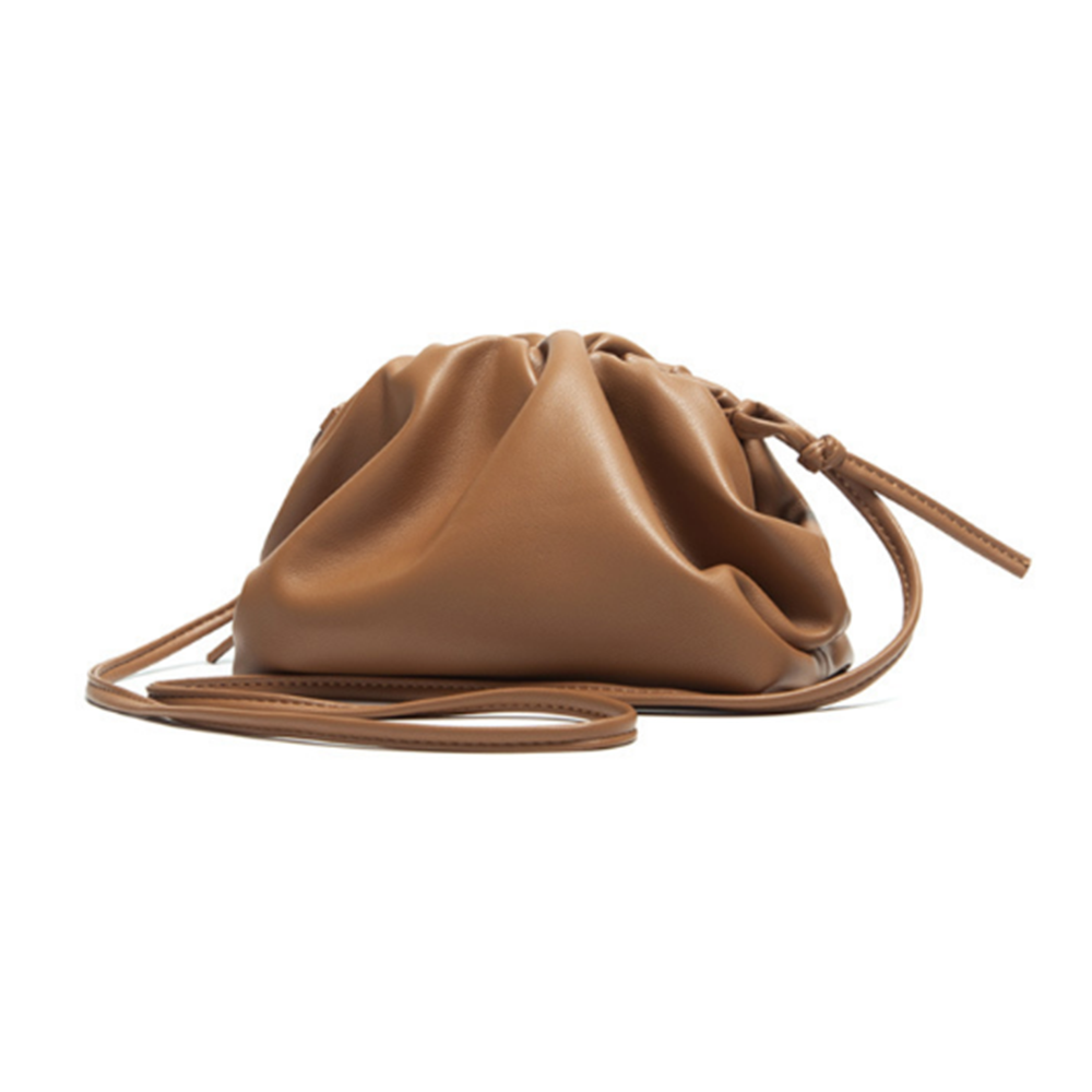 YAAGLE Fashion Female Real Leather Ruffled Drawstring Clutch Bag YG00265