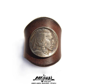 YAAGLE Vintage Leather Scarf Buckle Scarf Ring YG1170 - YAAGLE.com
