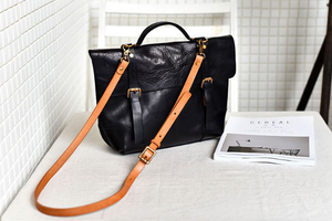 YAAGLE Women Vintage Tanned Leather Messenger Flap Handbag YG297 (big) - YAAGLE.com