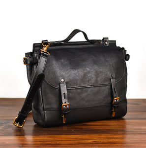 YAAGLE Men's Tanned Leather Business Briefcase Messenger Handbag YG8568 - YAAGLE.com