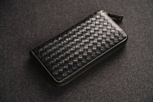 YAAGLE Unisex Knitted Leather Notecase Wallet YG81244 - YAAGLE.com