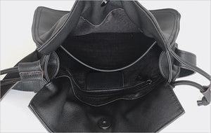YAAGLE Female Real Leather Drawstring Bucket Shoulder Bag YGG21868 - YAAGLE.com