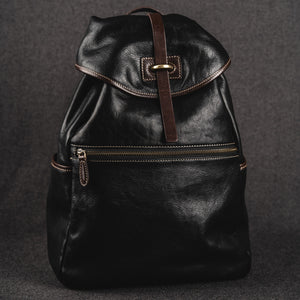 YAAGLE Unisex Vegetable Tanned Leather Drawstring Backpack YGM8124 - YAAGLE.com