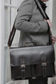 YAAGLE Multi-pockets Crazy Horse Leather Briefcase Handbag for Men YG7105 - YAAGLE.com