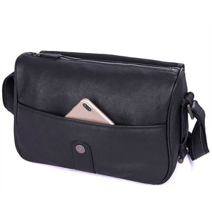 YAAGLE Men's Leisure Litchi Texture Real Leather Messenger Bag YG1030A - YAAGLE.com