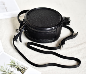 YAAGLE Female Personalized Real Leather Round Cross Body Bag YG8082 - YAAGLE.com