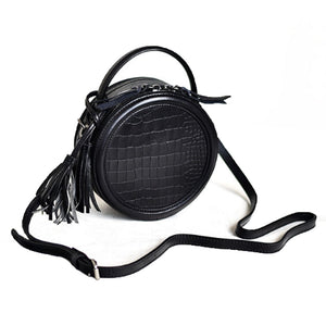 YAAGLE Female Personalized Real Leather Round Cross Body Bag YG8082 - YAAGLE.com