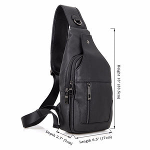 YAAGLE Men's Genuine Leather Sling Backpack Chest Bag YG4004 - YAAGLE.com