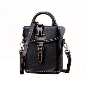 YAAGLE Female Tanned Leather Handmade Stitching Cross Body Bag YG10106 - YAAGLE.com