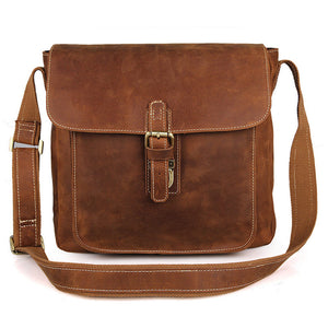 YAAGLE Men's Vintage Crazy Horse Leather Flap Shoulder Bag YG7111B - YAAGLE.com