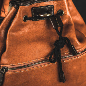 YAAGLE Unisex Vegetable Tanned Leather Drawstring Backpack YGM8124 - YAAGLE.com