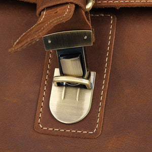 YAAGLE Men's Vintage Crazy Horse Leather Flap Shoulder Bag YG7111B - YAAGLE.com