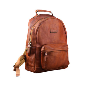 YAAGLE Unisex Large Size Tanned Leather Travel Sling Backpack YG8595 - YAAGLE.com