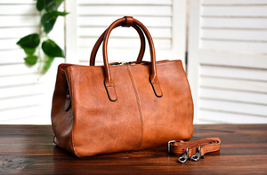 YAAGLE Women Large Capacity Multi-interlayers Tanned Leather Top-handle Bag YG8608 - YAAGLE.com