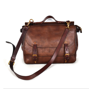 YAAGLE Men's Tanned Leather Business Briefcase Messenger Handbag YG8568 - YAAGLE.com