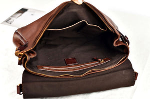 YAAGLE Men's Tanned Leather Business Briefcase Messenger Handbag YG8568 - YAAGLE.com