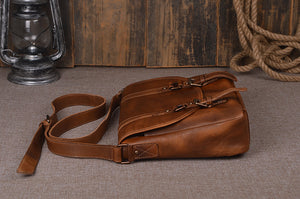 YAAGLE Men's Tanned Leather Business Briefcase Messenger Bag YG9042 - YAAGLE.com