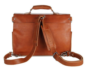 YAAGLE Men's Crazy Horse Leather Business Briefcase Flap Handbag YG7161 - YAAGLE.com