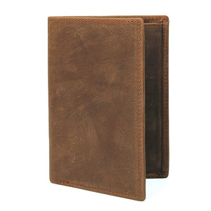 YAAGLE Men's Vintage Crazy Horse Leather Passport Card Holder YG8436 - YAAGLE.com