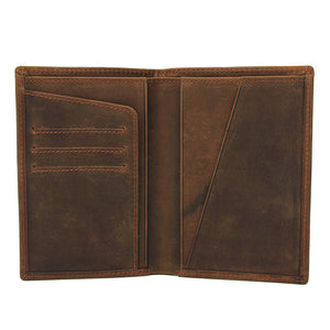 YAAGLE Men's Vintage Crazy Horse Leather Passport Card Holder YG8436 - YAAGLE.com