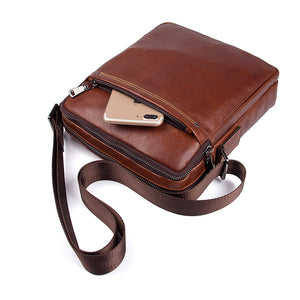 YAAGLE Men's Portable Real Leather Leisure Shoulder Bag YG1043X - YAAGLE.com