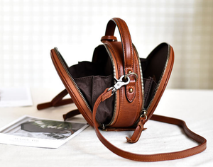 YAAGLE Female Personalized Real Leather Round Cross Body Bag YG8082 - YAAGLE.com