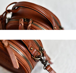 YAAGLE Female Personalized Real Leather Round Cross Body Bag YG8082 - YAAGLE.com