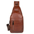 YAAGLE Men's Genuine Leather Sling Backpack Chest Bag YG4004